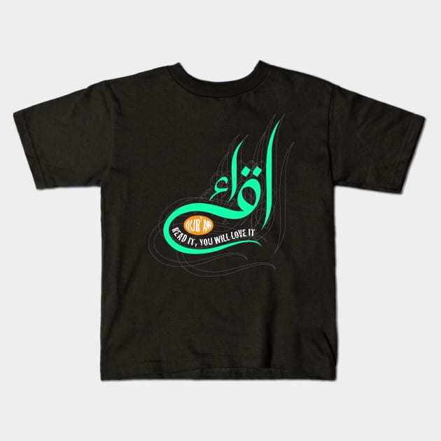 Iqra, read it, you will love it Kids T-Shirt by yudyml